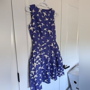 Blue Bird Dress - Vintage - Pockets - Size 10